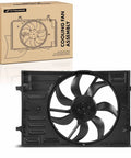 Heavy Duty Genuine Engine Radiator Cooling Fan Assembly With Slick Brushless Motor Plug In Ready Swap For Audi A3 S3 And Volkswagen Golf E Golf 2015 To 2020 with box.