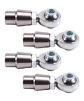 4 Piece 5/8 Inch 18 Thread Rod End Kit With Spacers Runs Slick With Angular Flex And Total Zero Slop On Your Linkage Setup Quick Mount Rig, featuring shiny metal rod ends.
