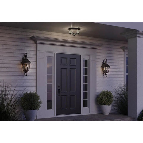 4 Light Beveled Glass Close To Ceiling Indoor Light Fixture In Antique Bronze over porch entrance