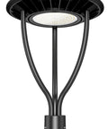 LED Post Top Light 60W 48W 36W Adjustable Outdoor Pole Light With Photocell IP65 Waterproof Fixture, black aluminum design.