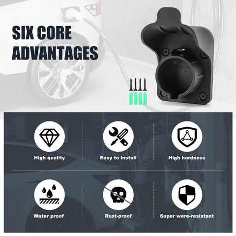 Make Your Garage Shine With This Badass Sae J1772 Ev Wall Mount Charger Holder showing waterproof holder with screws.