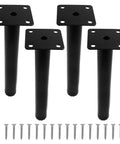 Heavy Duty Adjustable Furniture Legs Eight Inch Steel Cabinet Feet Black Metal Drawer Supports With Swivel Base For No Sweat Diy Setup And Top Shelf Home Improvement Cabinet Upgrade Today, set of 4 with mounting screws.