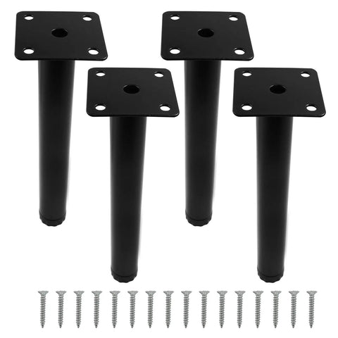 Heavy Duty Adjustable Furniture Legs Eight Inch Steel Cabinet Feet Black Metal Drawer Supports With Swivel Base For No Sweat Diy Setup And Top Shelf Home Improvement Cabinet Upgrade Today, set of 4 with mounting screws.