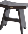 18 Inch Waterproof Teak Wood Shower Bench Stool Seat For Inside Shower Safe And Sturdy Seating With No Slip Flared Legs in Brown