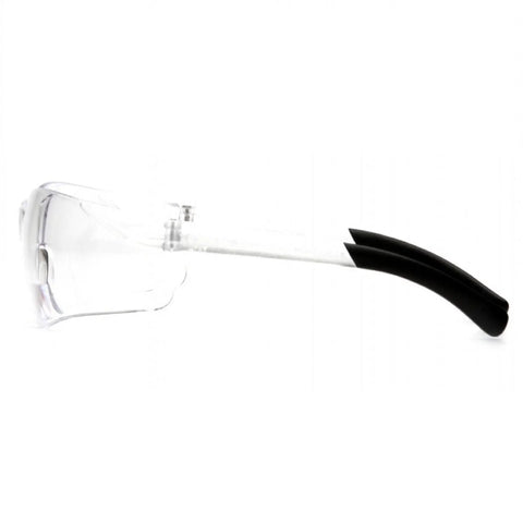 Side view of Ztek Bifocal Safety Glasses With Clear Lenses, 2.5 Diopter Readers, Scratch Resistant Coating, Rubber Frame