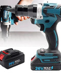 Straight Up Heavy Duty Cordless Rivet Gun Kit Rechargeable Electric Power Tool with 26V battery for metalworking.