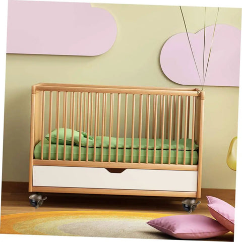 Smooth Riding Vintage Brass Plate Casters Four Pack For Furniture Wheels Featuring Sturdy Ball Bearings And Hardwood Safe Non Marking Rollers Heavy Duty Rustic Hardware Upgrade Set with crib in modern nursery.