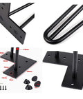 Heavy Duty Hairpin Table Legs Built Tough With Rock Solid Steel Construction Plus Replacement Furniture Sleds And Knockout Waterproof Finish For Diy Coffee Tables And Home Desks showing leg details and dimensions.