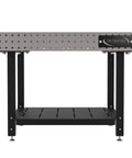 Pro Shop Quality Welding Fixture Table Built Like A Tank With Precision Laser Cut Holes 48X48 Inch Heavy Duty Steel Workbench and adjustable levelers.