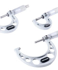 Three Piece Ultra Precision Outside Micrometers Set 0 To 3 Inches With 0.0001 Inch Vernier Graduations M Type Carbide Tips