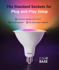PAR38 Smart LED Flood Light Bulb With WiFi Color Change RGB And Tunable White, 13W Dimmable E26 Base Display