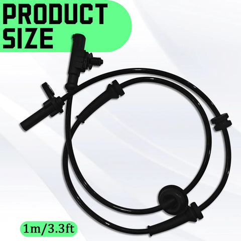 PVOTAWP rear-left ABS wheel speed sensor cable, 1 m long, black with sensor and connector.