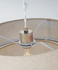 Interior view of Three Tier Linen Drum Lampshade For E26 Ceiling Pendant Light Modern Hanging Lamp Fixture Beige Fabric Shade