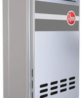 Top Shelf Stainless Steel Natural Gas Outdoor Tankless Water Heater Pumping Sick Hot Water At 9.5 Gpm With 199900 Btu Power.