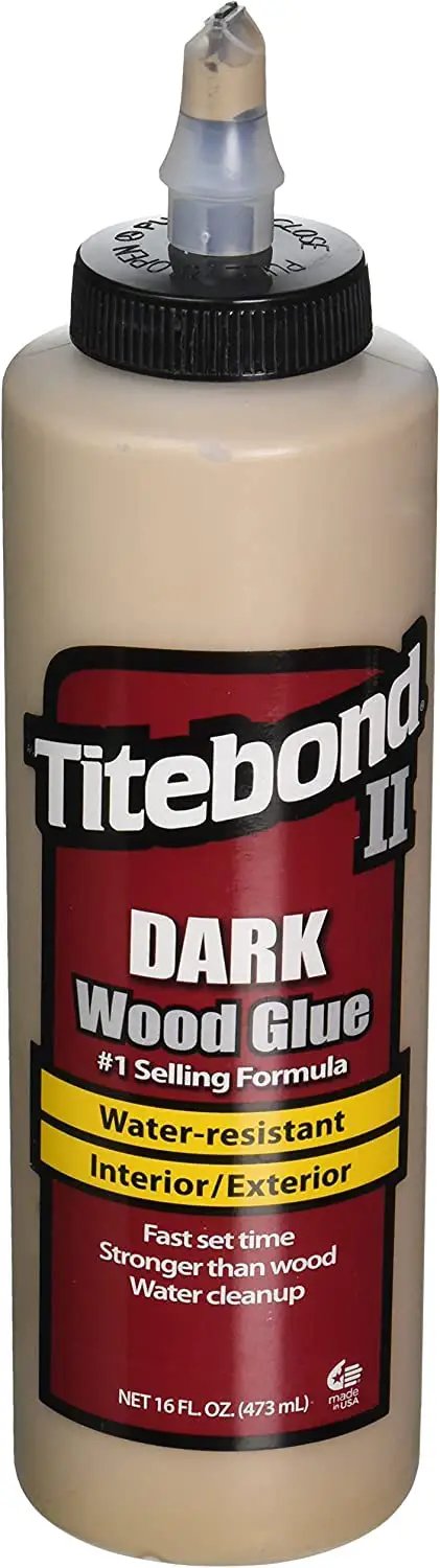 Dark Wood Glue II 16 Oz Dye Version With Quick Set, DIY Friendly Weatherproof Bond That Sands Smooth, Label View