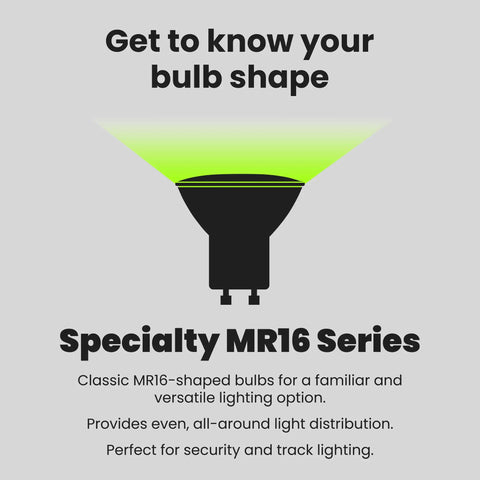 Diagram illustrating the shape of the MR16 GU10 LED Bulbs 50W Equivalent Dimmable Warm White 3000K Spotlight Track Lighting.