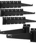 Heavy Duty Slatwall Knife Shelf Brackets 24 Pack 10 Inch Metal Shelf Brackets With Lip For Slatwall Panels Black Gridwall Accessories