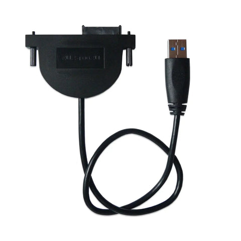 USB 3.0 SATA Slimline Optical Disc Drive Cable 6 Pin And 7 Pin For Laptop CD DVD RW Blu Ray Drive USB 3.0 Interface Hot Plug Plug And Play Portable Lightweight And Easy To Carry. Black cable and USB connector for slim laptop optical drive