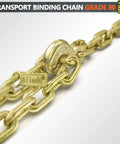 Beefy Heavy Duty Transport Binder Chain With Clevis Grab Hooks 5 16th Inch By 20 Foot 5100 Lb WLL For Tie Downs Load Binding Towing