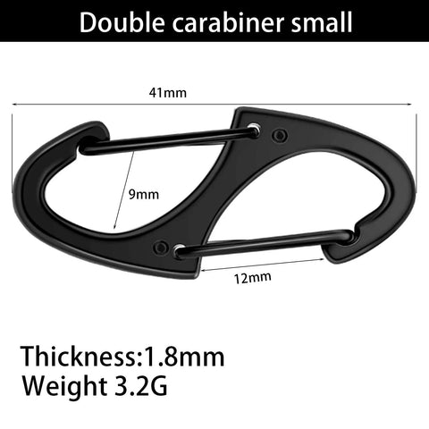 20 Pack Mini Carabiner Clips With Zipper Clips Alloy Snap Hooks 1.6 Inch Dual Wire Gate Interlocking Keychain Attachments