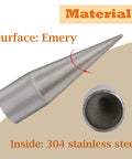 Round Hole Punch Grinder Tool for Leather Craft 3 to 16 mm, close-up of emery surface and 304 stainless steel interior
