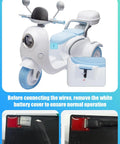 2 Seat Kids Motorcycle Ride On Toy With 12V Dual Motors 3 Wheel Electric Bike For Kids Ages 3 And Up With USB Bluetooth Lights