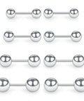 4 Pairs 16G One Quarter Inch Stainless Steel Polished Ball Barbell Earrings For Helix Cartilage Tragus And Lobe Piercings Men Women Hypoallergenic Rust Resistant No Nickel 3mm 4mm 5mm 6mm Silver, four pairs of silver ball studs