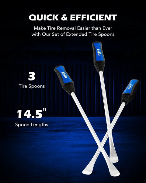 14.5 Inch Tire Spoon Kit With 20-Piece Tire Changing Tools For Motorcycle, Dirt Bike, Lawn Tractor And Bicycle image of 3 spoons