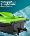 Close-up of Ultra Fast RC Boat With Dual Motors Auto Self Righting Waterproof Electric Speedboat propellers set against water