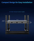 Rock Solid Four Bay 1U Rack Mount Diskless DAS Hard Drive Enclosure featuring compact dimensions of 9.5x17.3x1.8 inches.