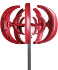 4500W Vertical Axis Wind Turbine Kit for Home Off Grid Power, 5 Blade 12V Generator, Hybrid System for Streetlights, Red