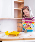 Child painting with Complete Home Paint Supplies Kit With Round Sponge Applicator, 1.6 Inch Paint Brush, and Paint Tray Liner