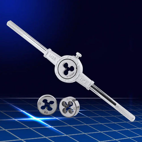 M6 To M12 Screw Die Set With Adjustable Wrench For External Threading, Precision Bearings Steel Hand Tools For Auto Mechanics Machinists DIY Guys Cutting Coarse Threads Smoothly On The Fly, adjustable die wrench and M7 dies
