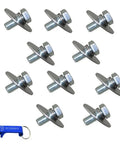 Pro Grade Top Shelf Heavy Duty Clutch Bolt With Flat Washer Hex Screw Kit For Predator 212Cc 6 5Hp Mini Bike Go Kart Engine, set of 10