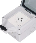 Outdoor Smart Outlet With Slick App Remote Control And Programmable Timer Ip66 Weatherproof Power Socket For Patio And Backyard open casing view.