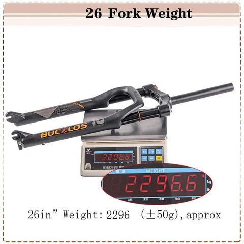Fat Bike Front Fork With Air Suspension, 120mm Travel, 9mm QR, 135mm Spacing, 28.6mm Straight Steerer on weight scale