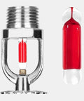 Six Pack Pendent Fire Sprinkler Heads One Half Inch Npt Rated At One Hundred Fifty Five Degrees Heavy Duty Copper Alloy nozzle with glass bulb.