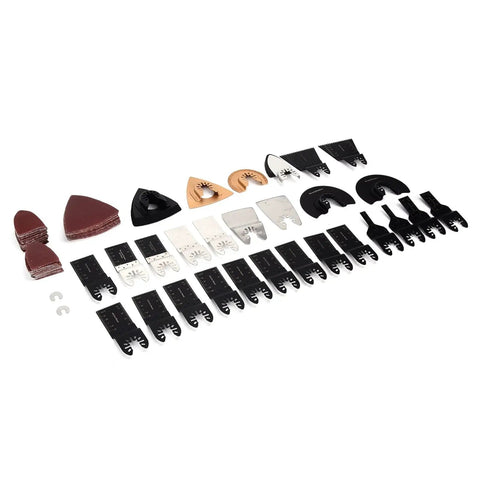 Heavy Duty Oscillating Tool Blades Kit Carbon Steel Multitool Blades For Metal And Wood Versatile Cutting Options laid out