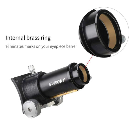 Rack And Pinion 1.25 Inch Focuser For Newtonian Reflectors With 65mm Travel, showing brass ring design for solid lock