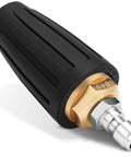 Turbo Pressure Washer Nozzle Rotating Jet For 4000 PSI Power Cleaning with brass quick connect and black grip
