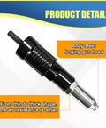 Deaelf Universal Pop Rivet Gun Adapter Kit With Four Interchangeable Guide Nozzles For Quick Riveting Setup showing alloy steel forging gun head.