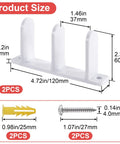 2 Pack Sliding Closet Door Floor Guide For 1-3/8 Inch Thick Doors, Universal ABS Plastic Floor Guides With 4 Screws and Dimensions
