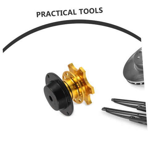Gold and black Quick Release Steering Wheel Hub Adapter for Racing Cars, Plug and Play Easy Removal, Durable Build