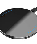 Anti Slip Aircraft Grade Aluminum Wireless Charger Pad With 15W Max Fast Charging For iPhone 17 Series Air 16 15 14 SE Pro Max Plus And Samsung Galaxy S25 S24 S23 Black