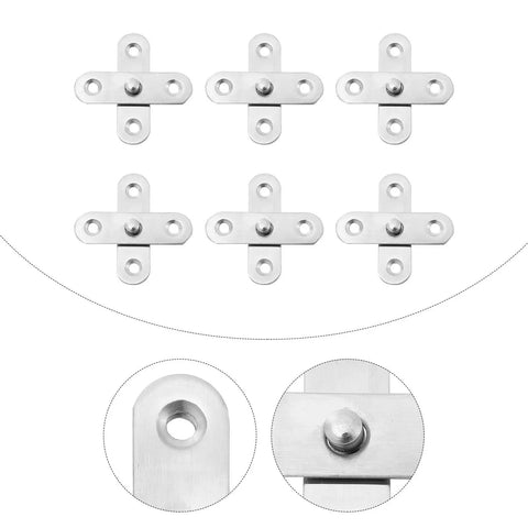 6-Piece Stainless Steel Rotation Door Hinges Set With Free Rotation And No-Hassle Install, Hidden Pivot Hardware visible