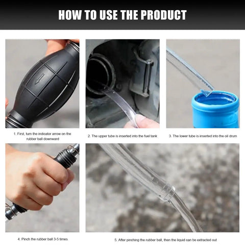 Hand Fuel Transfer Pump For Quick Gasoline Diesel Petrol Transfer, Rubber 8mm 5/16 Inch Primer Bulb Vacuum Line, Manual Fuel Pump For Cars Boats And Marine Accessories, Easy Start And Reliable Fuel Delivery