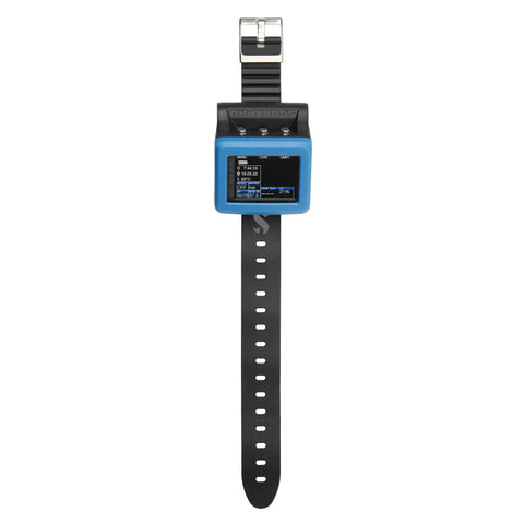 Front view of Wrist Dive Computer With Bungee Straps For Deep Sea Adventures Pro Grade Full Color TFT Display On A 2.2 Inch Screen