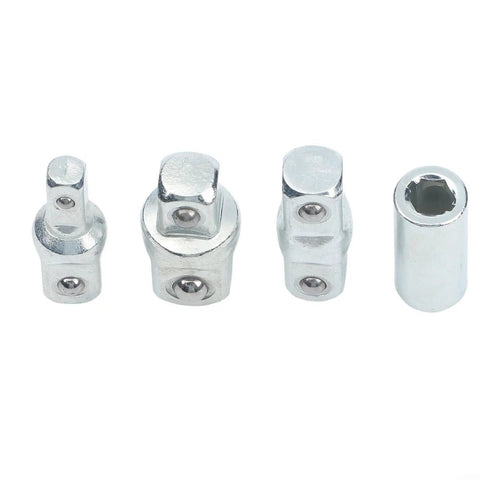 Heavy Duty 4 Piece Ratchet Wrench Socket Adapter Set With Chrome Vanadium Steel Drive Converter And Reducer For 1/4 3/8 And 1/2 Inch Tools Perfect For DIY Pros And Garage Repair Kits, four chrome vanadium adapters