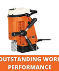 Professional Magnetic Drill Featuring Fixed Motor And Dual Sided Hand Feed Wheel Optimized For Confined Workspaces Delivers Serious Punch With Zero Extra Bulge Made For Hands On Crews Who Crave Consistent Accuracy On Any Job Site side view with hand feed wheel