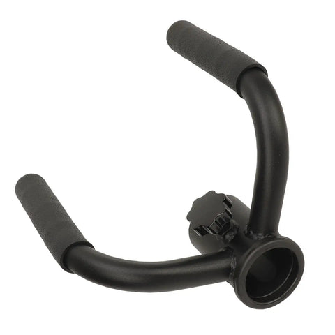 Heavy Duty T Bar Row Barbell Handle For Home Gym High Strength Iron Attachment for weightlifting, angled view.